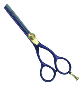Tijeras profesionales para cortar cabello de acero inoxidable con mango giratorio, tijeras afiladas con tornillo ajustable y soporte para dedos de LCI - Product Image 6