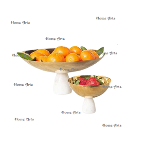 Frutero de Primera Calidad, Frutero de Latón y Mármol, Diseño Atractivo, Forma Redonda, Tazón para Servir Chocolates - Product Image 1