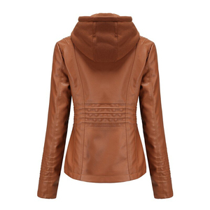 Veste en cuir de haute qualité pour hommes, avec sweat à capuche gravé, en cuir pur Original - Product Image 3