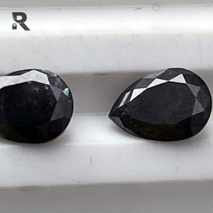 Paire de diamants en forme de poire de couleur noire naturelle 1.73 CT Rose Cut Good Cut for & IGI Certified - Product Image 2