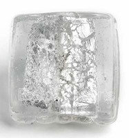 Perles carrées en verre extra larges de 20 mm et 25 mm, couleur aqua, avec feuille d'argent et feuille de cristal, trou de 2-3 mm, pour la fabrication de bijoux