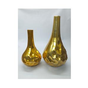 Florero de aluminio con acabado chapado en oro moderno, superventas para sala de estar, decoración del hogar, recipiente de Metal, jarrones de suelo estándar - Product Image 1