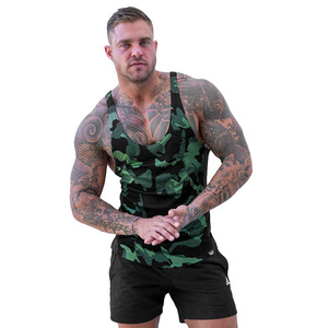 Customised Camo Sublimation <b>Men</b> Tank Top Wholesale Gym Workout Male Fashion <b>Singlet</b> Top - Product Image 3