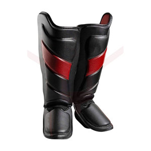 Vente chaude de haute qualité en cuir véritable PU protège-tibias Logo personnalisé Protection sportive pour adultes avec matériau élastique - Product Image 1