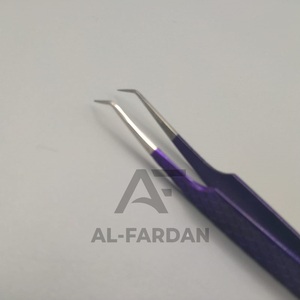 แหนบขนตาปลอม45องศาทำจากสเตนเลสปลายแหลมพร้อมหลอดพลาสติกสีม่วง - Product Image 4