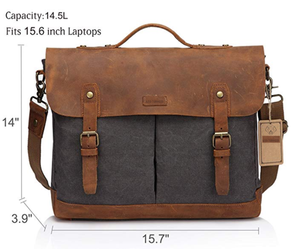 Oferta Especial en Maletín Ejecutivo de Cuero Genuino y Lona de Diseño Único Leo Torresi para Hombre y Mujer - Product Image 2