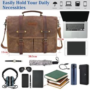 Bolso de Cuero Genuino para Portátil, Diseño Vintage Único, de Alta Demanda, Bolso Mensajero, Portafolio, Bolso Ejecutivo para Hombre - Product Image 3