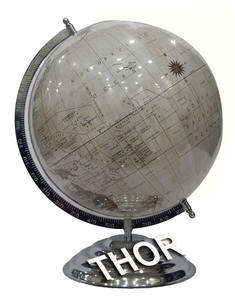 Globe de Table étoilée de dessin animé pour enfants, avec carte du monde privée, Base en acier, pour vernis chromé, décoration multi-bol, pour bureau et maison - Product Image 1