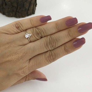 แหวนพลอยมูนสโตนเงินสเตอร์ลิง925ทันสมัยเครื่องประดับแฟชั่นน่ารักพร้อมขอบสำหรับงานแต่งงานและปาร์ตี้สำหรับเด็กผู้หญิง - Product Image 5