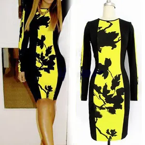 Robe de soirée Maxi moulante à manches longues pour femme, tenue de fête à imprimé Floral, prix d'usine, - Product Image 1