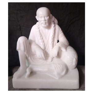 A MANO hermosa Dwarkamai mármol Makrana Sai Baba estatua - Product Image 1