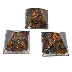 Best Value of Chakra Small Orgone Pyramids with Crystal Point : Chakra Small Orgone Pyramids with Crystal Point for Sale - Product Image 1