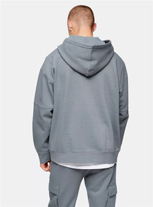 Venta caliente stuart de fábrica de los hombres de encargo de jersey de lana tela de bolsillo de carga sudaderas con capucha - Product Image 5