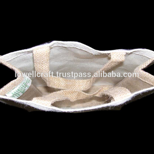 Jute Shopping <b>Bag</b> <b>Medium</b> <b>Size</b> Top Handle Groceries Carry <b>Bag</b> Natural Color - Product Image 2