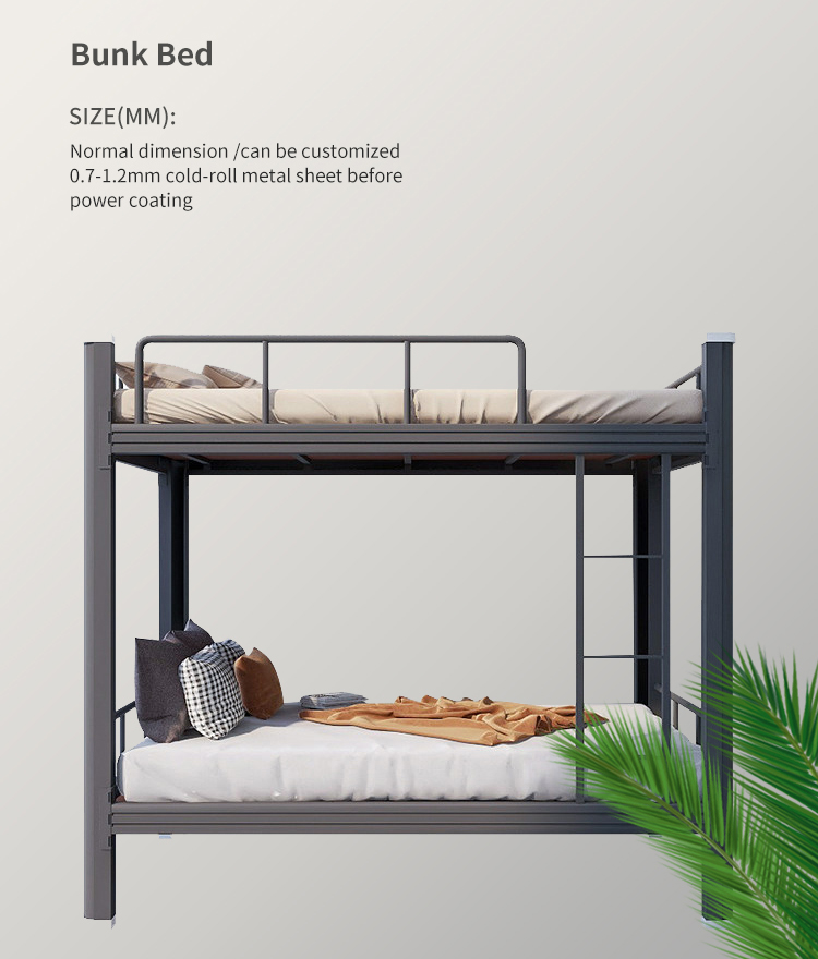 Top sell double decker steel bunk bed for adults worker twin metal bunk bed staff bedroom iron bunk beds