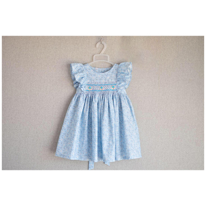 Baby Smock Dresses for Girls Smocked Hand Made Cotton Kids Clothes Boutiques Wholesale - Product Image 2