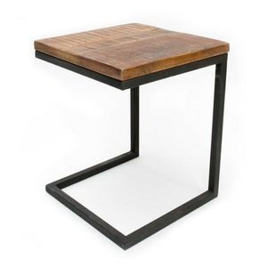 Table basse de luxe au design industriel en métal, table d'appoint rustique antique, table d'appoint en métal croisé moderne noir, personnalisable et pliable - Product Image 1