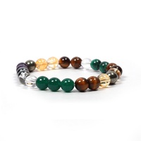 Bracelet en pierre d'argent Pyrite-Citrine-Aventurine verte-oeil de tigre-cristal-améthyste-Malachite-Bracelet en perles