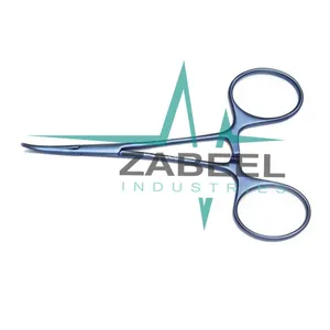 البعوض ملقط 4.5 "التيتانيوم الأزرق-الفولاذ المقاوم للصدأ ، منحني | Halstead ملقط جراحي بواسطة ZaBeel الصناعات