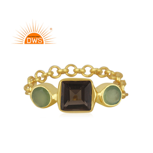 แหวนเงินสเตอริง925 22k ประดับอัญมณีหลากสีชุบทอง22k ประดับอัญมณีหลากสีเป็นของขวัญสำหรับผู้หญิง - Product Image 1