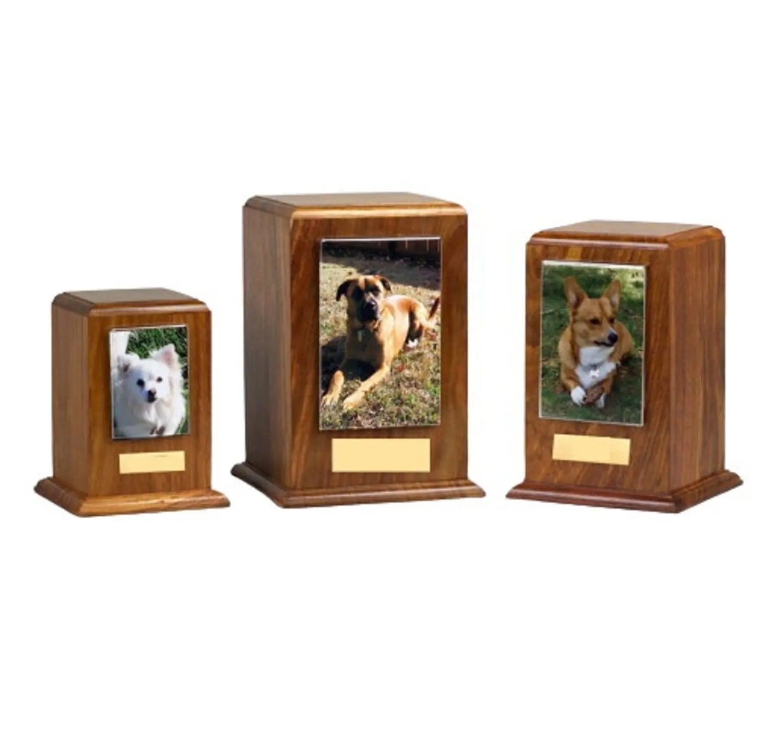 Marco de fotos de madera para cenizas de mascotas, urna de recuerdo de madera dura de alta demanda para servicios de funeral