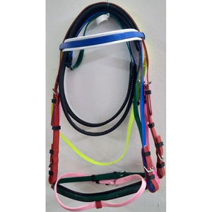 Juego de bridas coloridas de PVC con riendas en accesorios de acero EN tamaño full COB Shetland Dollar 9 - Product Image 5