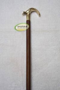 Bastón de madera shisham con incrustaciones de latón para caminar, accesorio de alta calidad con mango de lagarto de diseñador - Product Image 4