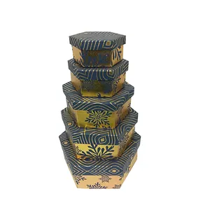En son koleksiyon güzel karton hediye ambalaj kutuları mavi ve altın rengi el yapımı kağit kutu özel dekoratif hediye kutuları