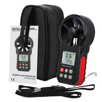 Anemómetro Digital con Indicador de Velocidad del Viento, Medidor de Velocidad del Aire y Temperatura del Aire con Retroiluminación