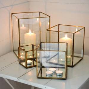 Handmade Magic Vintage Rustic Geometric Glass T-Light Candle Holder Tabletop <b>Brass</b> <b>Lanterns</b> Home Decor - Product Image 1