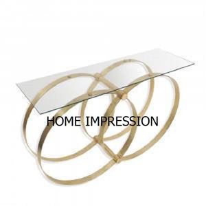 Square Shape <b>Mirror</b> Top Luxury Metal and Glass Party & Events Metal <b>Mirror</b> Top Console <b>Table</b> Meeting for Wholesale Suppliers - Product Image 3