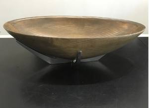 Plato de ensalada de madera marrón de alta calidad con cucharas de tazón de servir de Metal para el hogar Hotel restaurante frutas comida USO COMERCIAL - Product Image 3