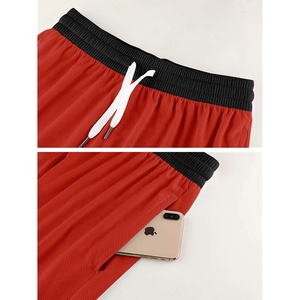 Short d'été brodé personnalisé pour hommes Short athlétique en maille de course à pied 100% polyester Short ample d'entraînement au basket-ball à séchage rapide - Product Image 5