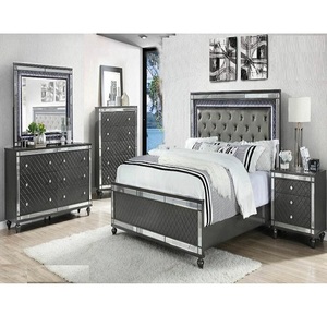 Solid Teak Wood Modern High Gloss Finish Durable Customized Size Luxurious Bedroom Furniture with Customized Color - Product Image 1