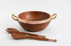 Bol à fruits en bois d'acacia pour les fruits ou les salades, bol à mélanger rustique de grande taille. - Product Image 2