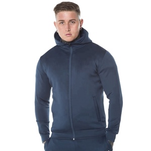 New Arrival Gym Active Athletic Slim Fit Men's Tracksuit With Front Zipper & Hood Men's Sweatsuit With Zip & Pockets - Product Image 6