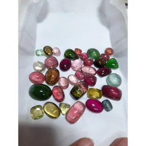 Bela qualidade turmalina cabochão pedras de várias cores para fazer jóias