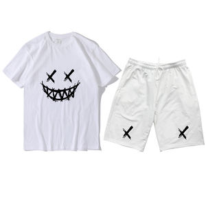 Conjunto de camiseta y pantalón corto de dos piezas para hombre y mujer, traje de algodón 100% personalizado, pantalones cortos para el sudor, unisex, alta calidad, precio barato - Product Image 4