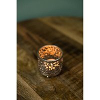 Support de bougie chauffe-plat en aluminium fait main, finition argentée de haute qualité, imprimé en typographie, taille personnalisée, 1 couleur, pour la maison et les mariages