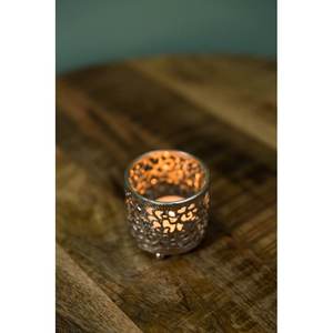 Porte-bougie en aluminium de haute qualité avec finition argentée pour la décoration de la maison, des mariages et de Noël - Product Image 4