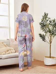 New arrival fashionable trending latest design silver color satin Turn-down Collar flower woman dress - Product Image 3