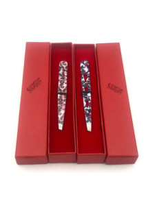 Revestimiento de papel con estampado de tigre de flores profesional, pinzas de extensión de cejas de acero inoxidable, Punta plateada, logotipo personalizado, instrumento de belleza - Product Image 5