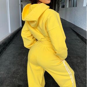 Nouveau survêtement femmes solide Offre Spéciale mode Streetwear personnalisé femmes 2 pièces ensemble survêtement survêtement doudounes gants sweats à capuche - Product Image 3