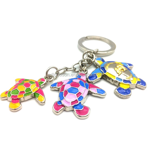 Bán Buôn Quà Lưu Niệm Cao Cấp Động Vật Rùa Biển Dây Móc Khóa/<span class=keywords><strong>Keychain</strong></span> Men Kim Loại Đong Đưa Bám Rùa Móc Khóa - Product Image 1