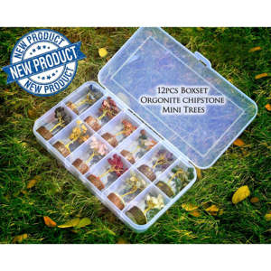 BONSAI GEMSTONE TREES BOX SET / 12 PCS MINI GEMSTONE TREES WITH BOX / AGATE CHAKRA MINI TREES REIKI HEALING GEMSTONE TREES SETS