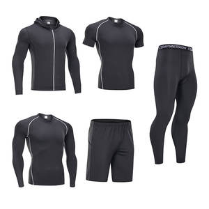 Los hombres al por mayor personalizar gimnasio de 5 piezas de los hombres gimnasio para un cuerpo en forma de fitness conjuntos - Product Image 3