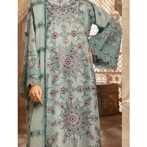 ชุดปากีสถานแบบไม่เย็บปักสำหรับผู้หญิง,ชุดปากีสถานมีสไตล์สำหรับผู้หญิงเสื้อกางเกง Dupatta 3ชิ้นสำหรับสนามหญ้า - Product Image 3