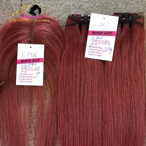 Absolute Queen In Red Bone Straight Hair Weft Super Soft Made From Raw & Pure Human Hair Vietnamese Wholesale