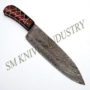 มีดทำครัวเหล็กดามัสกัสทำมือคุณภาพเยี่ยม (SMK1141) ด้ามไม้สแตนเลส คมกริบ ตัดด้วยเลเซอร์ ทนทาน - Product Image 2