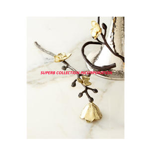 Bougie bougeoirs noir et or, au Design Floral, de luxe et moderne, fait à la main en inde pour église, utilisé - Product Image 2